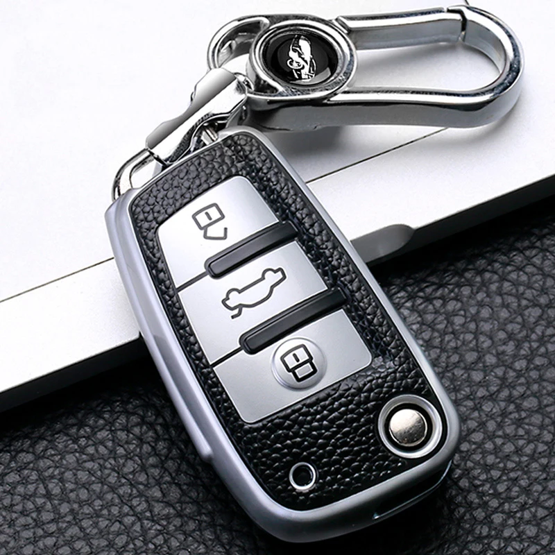 

Leather Style Car Remote Key Case Cover For Audi A1 A3 A4 8P 8L 8V A5 B6 B7 A6 A7 C5 C6 Q3 Q5 Q7 4F S3 S4 S6 RS3 TT Shell Fob