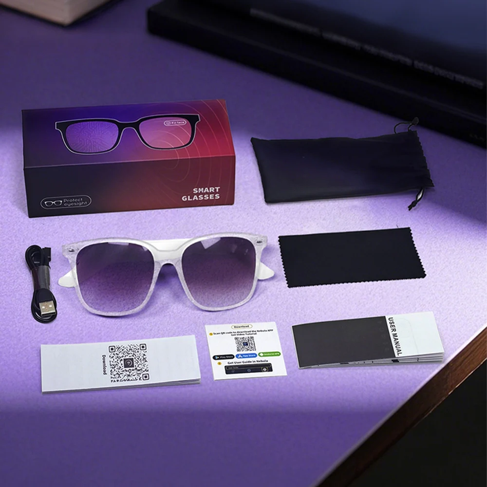 JT-GY500 Bluetooth Audio Smart Sunglasses AI Translation Smart Wireless Glasses UV400 Support 100+ Languages Outdoor Glasses