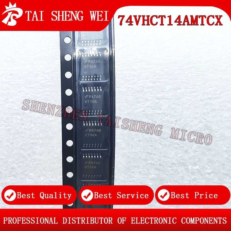 10pcs brand new original 74VHCT14AMTCX TSSOP-14 Printing: VT14A 74VHCT14AM inverter brand new original