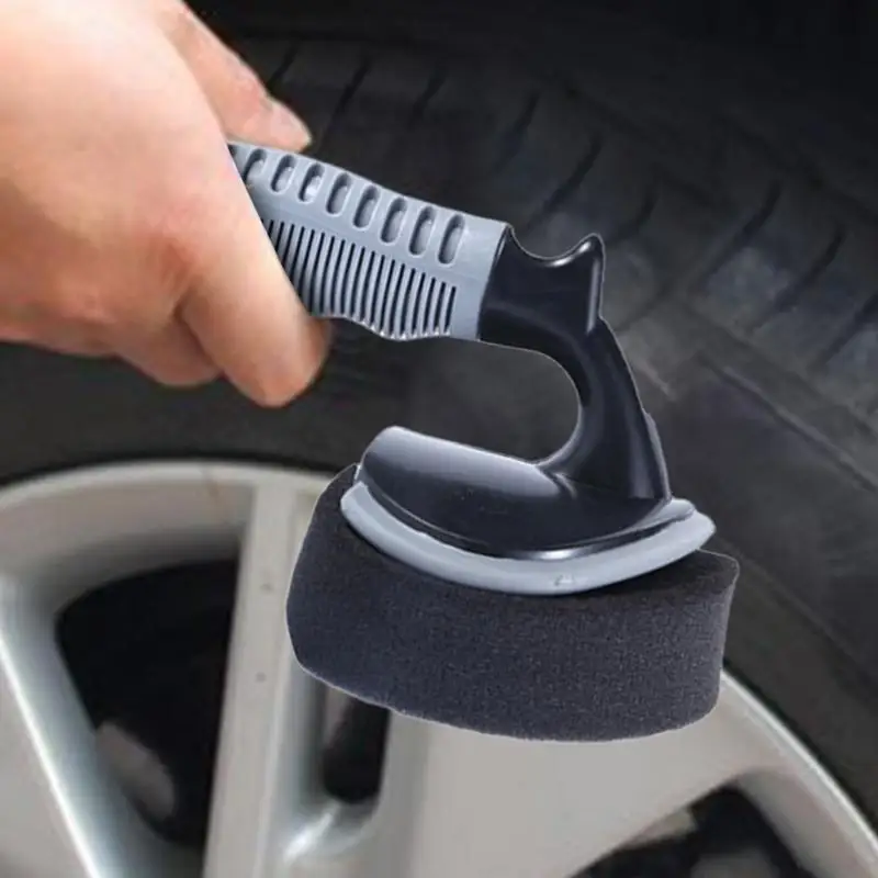 Auto Detail Brush Soft Portable Car Tire Brush With Seal Cover,High Density Detailing Brush For Tire Shine Polish Wax Applicator