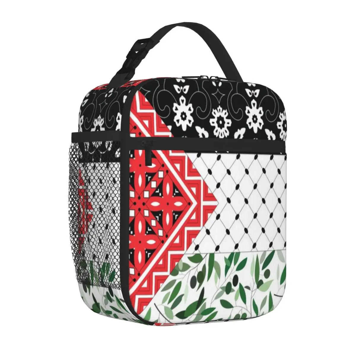 Hot Sale Palestinian Flag With Patterns Of Olives And Keffiyeh Multifunctional Cooler Lunch Bag Hiking Snack Sports Lunch Bag