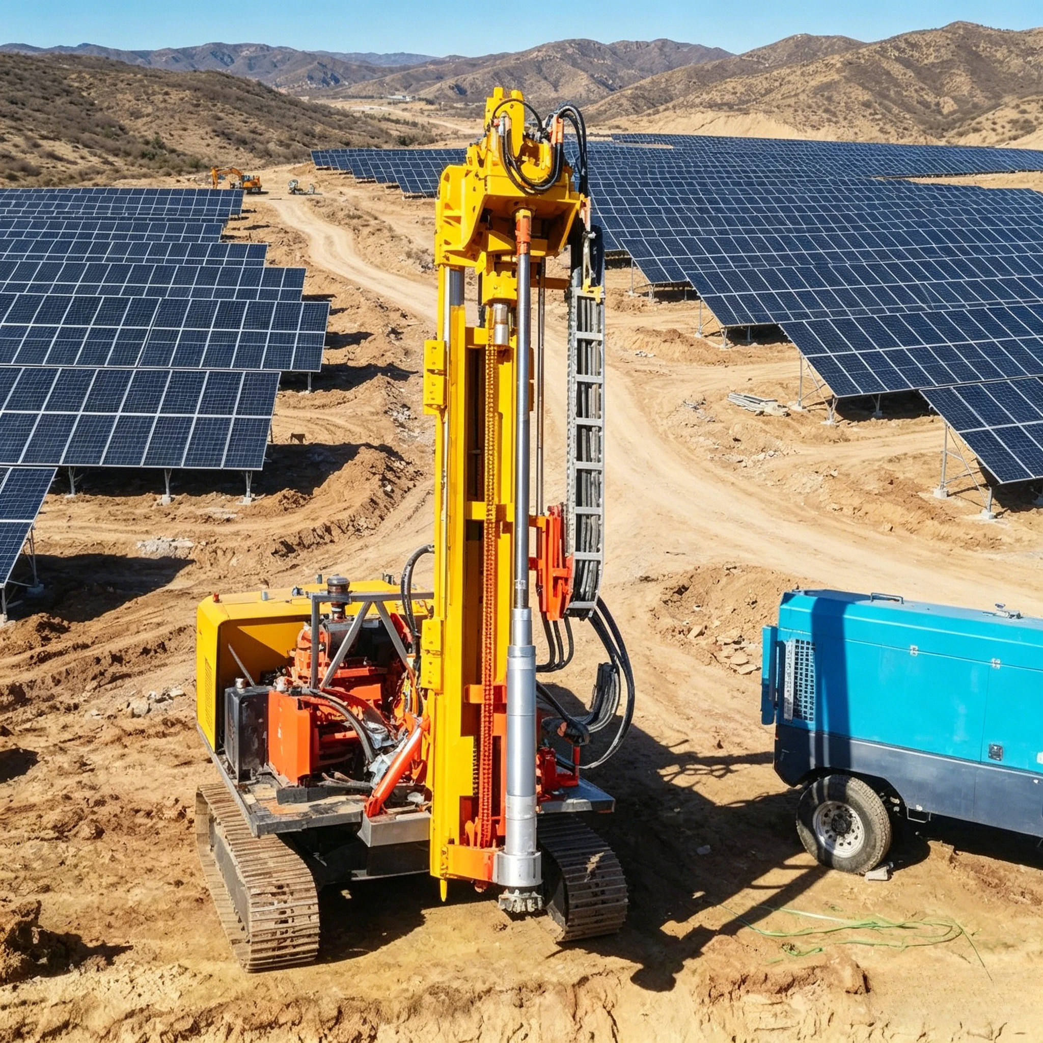 80-600mm Crawler Solar Pile Driver with Screw Pile Attachment for Efficient and Environmentally Friendly Piling Customized
