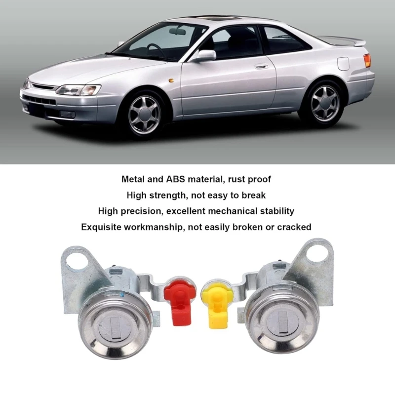 QM82 Car Door Lock with Key Replacement Accessory Lock Cylinder 69051-12370 69052-12370 69051-13150 for Prizm 93-97