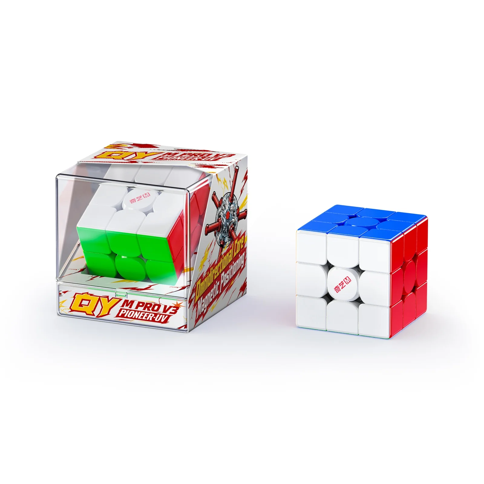 [ECube] QiYi M Pro V3 3x3 Pioneer UV Magnetic Speed Cube 3x3 Stickerless UV Coated Competition Puzzle Toy