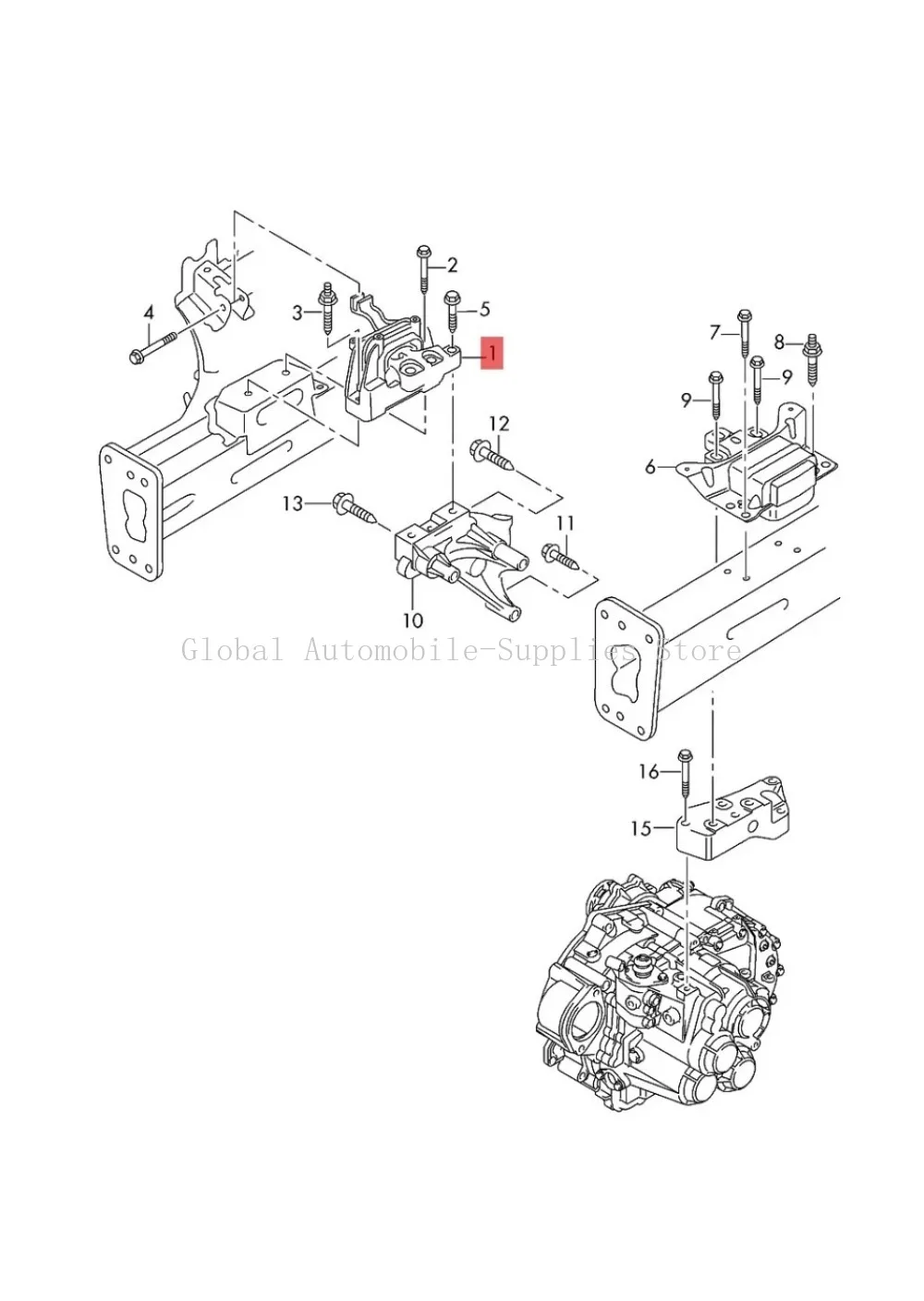 Engine Motor Mount 5Q0199262BH for VW PASSAT TIGUAN TOURAN T-ROC GOLF Caddy ARTEON for SEAT SKODA CUPRA for Audi A3 Q2 Q3 TT