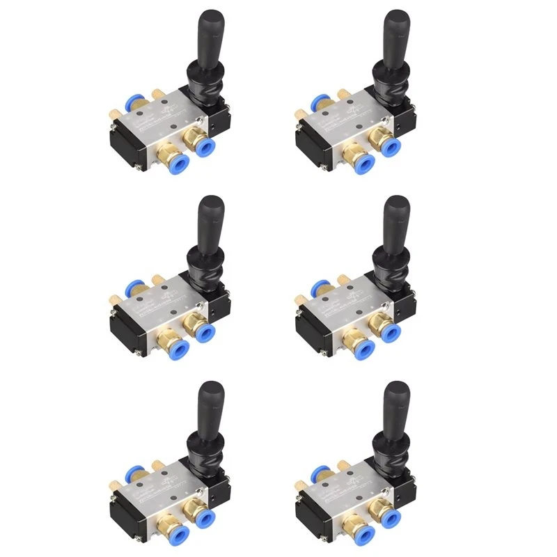 T21C 6X 5/2 Way Pneumatic Air Hand Lever Operated Valve Manual Control 2 Position 3 5Port Push-Pull 4H210-08