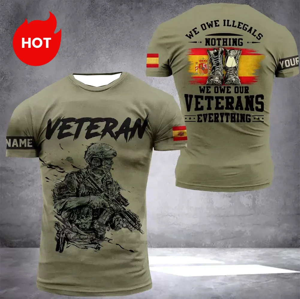 

Spanish National Emblem Pattern 3D Printing Fashion Short-sleeved Men's/women's Leisure Sports Motorcycle Quick-drying T-shirt