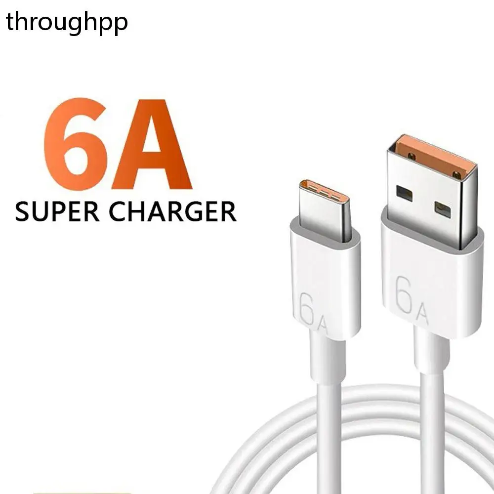 

1 PC 6A Fast Charger Cable 1/1.5/2M Type C Super-Fast Cable for Mobile Phone Power Bank