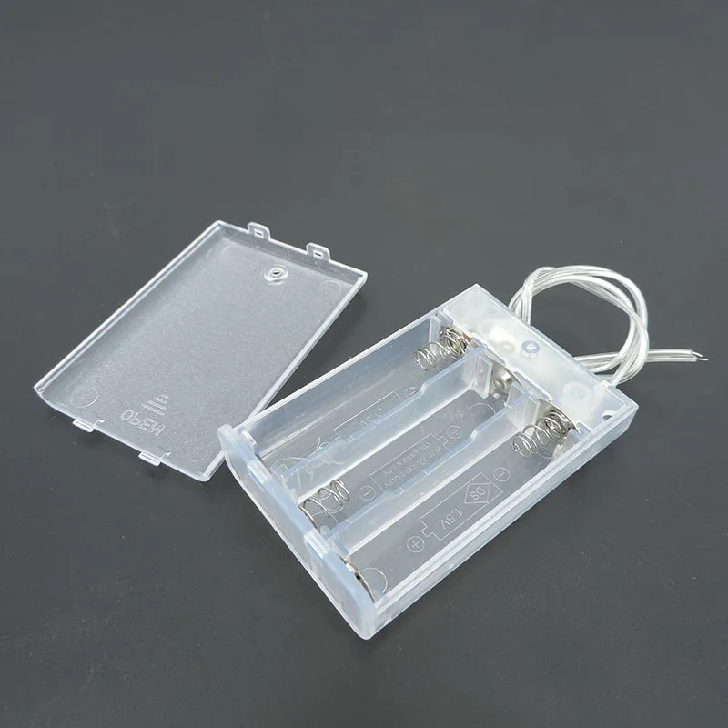 5pcs white Transparent 2/3 solt AA 3V 4.5V Battery Holder Box Case With Switch AA 2XAA 3XAA 2AA for led lights repair diy h