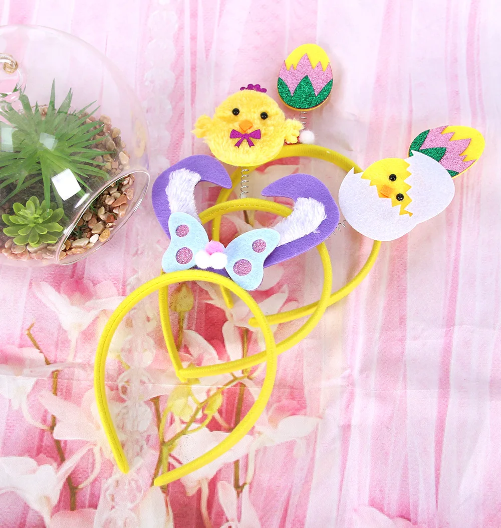 

Easter Cartoon Headbands Kids Festival Dress Up Hairband Headwear Egg Bunny Ear Hair Hoop Children Cosplay Hair Ornaments