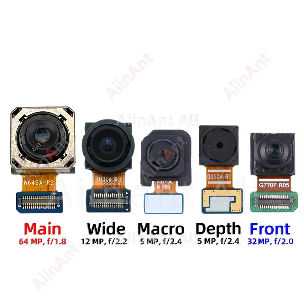 

AiinAnt Small Front Selfie Back Macro Depth Wide Main Rear Camera Flex Cable For Samsung Galaxy M51 M53 M515F M526B