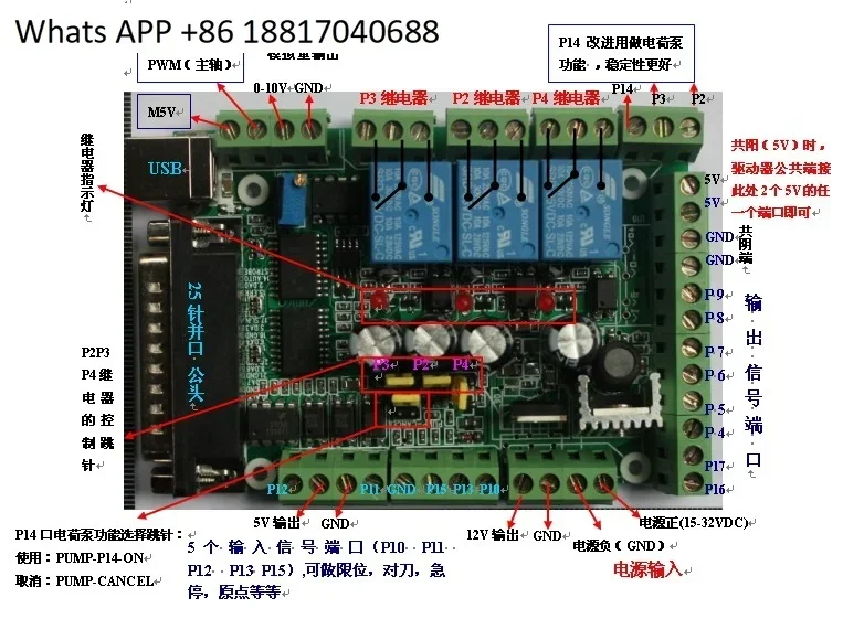 4-Axis 6-axis control interface board MACH3V2.1 motion control CNC machine tool control engraving machine accessories