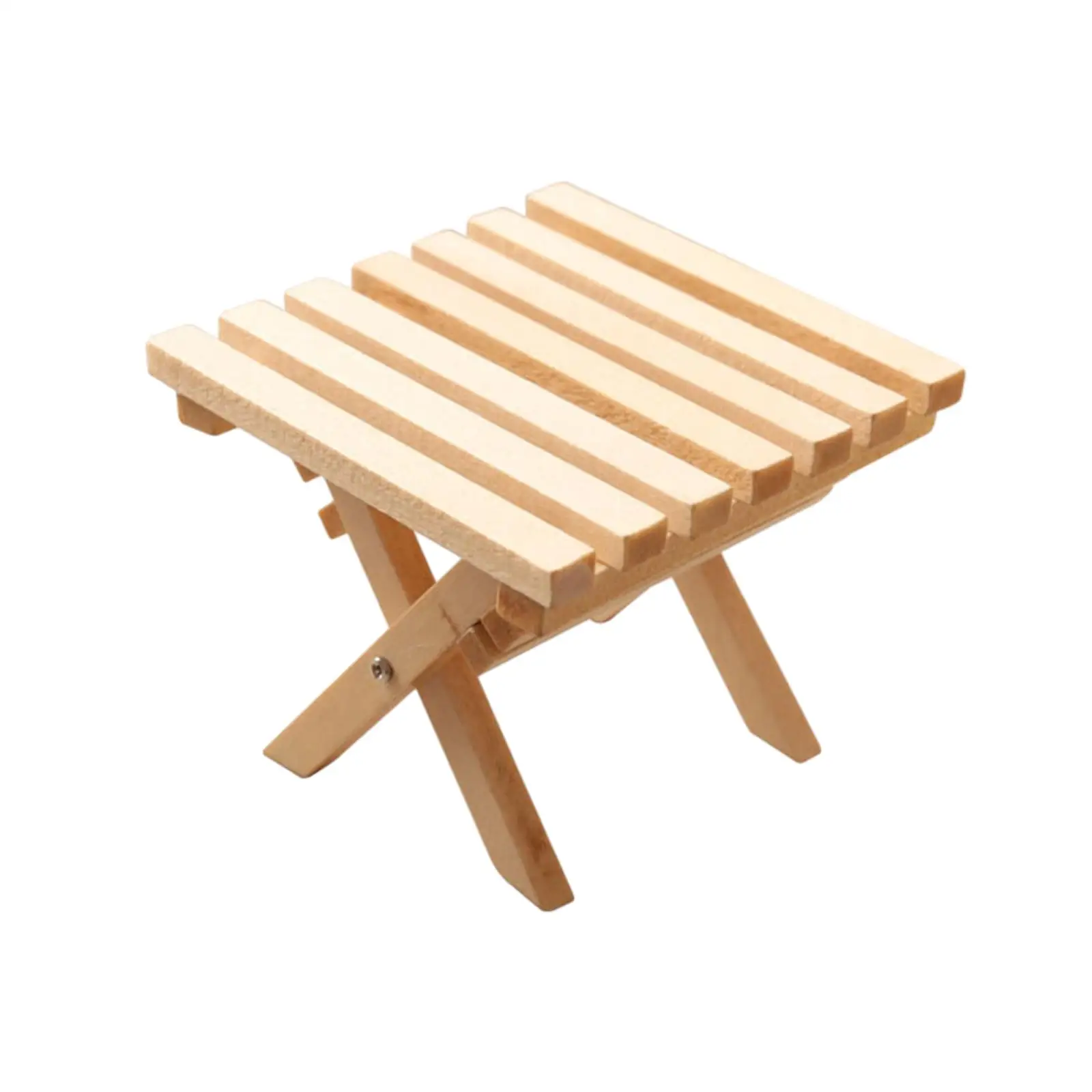 1 12 โมเดลตุ๊กตาจิ๋ว โต๊ะพับได้ เฟอร์นิเจอร์จำลองไม้ สำหรับตกแต่งบ้าน DIY อุปกรณ์เสริม