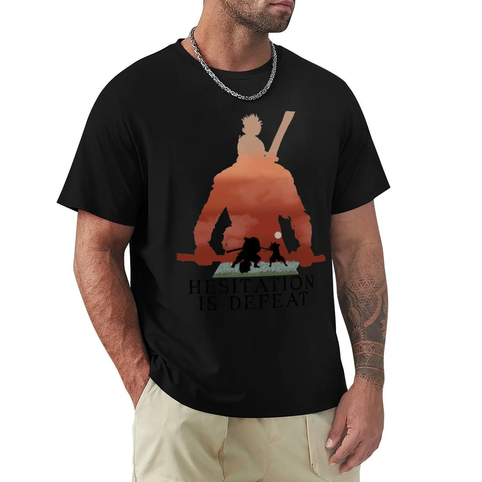 Sekiro - Hesitation is defeat V3W T-Shirt t shirts for man cotton funny T-Shirt