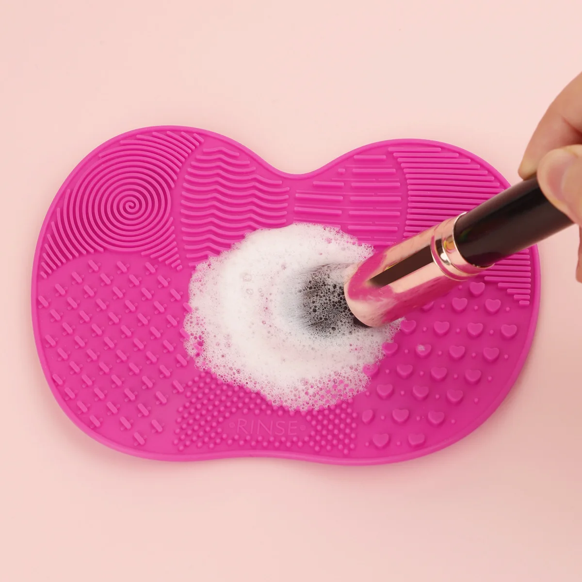 Travel Size Brush Cleansing Pad, Small Silicone Mat with Suction Base for Quick Drying, Makeup Brush Washer