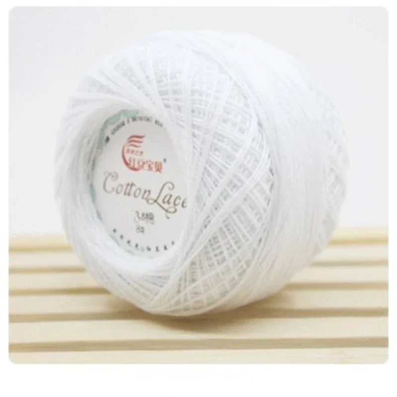 45g Lace Yarn 100% Cotton Yarn for Crocheting Fine Combed Yarn Tshirt Yarn Knitting Bobbin Lace Quilting Sewing Mercerized