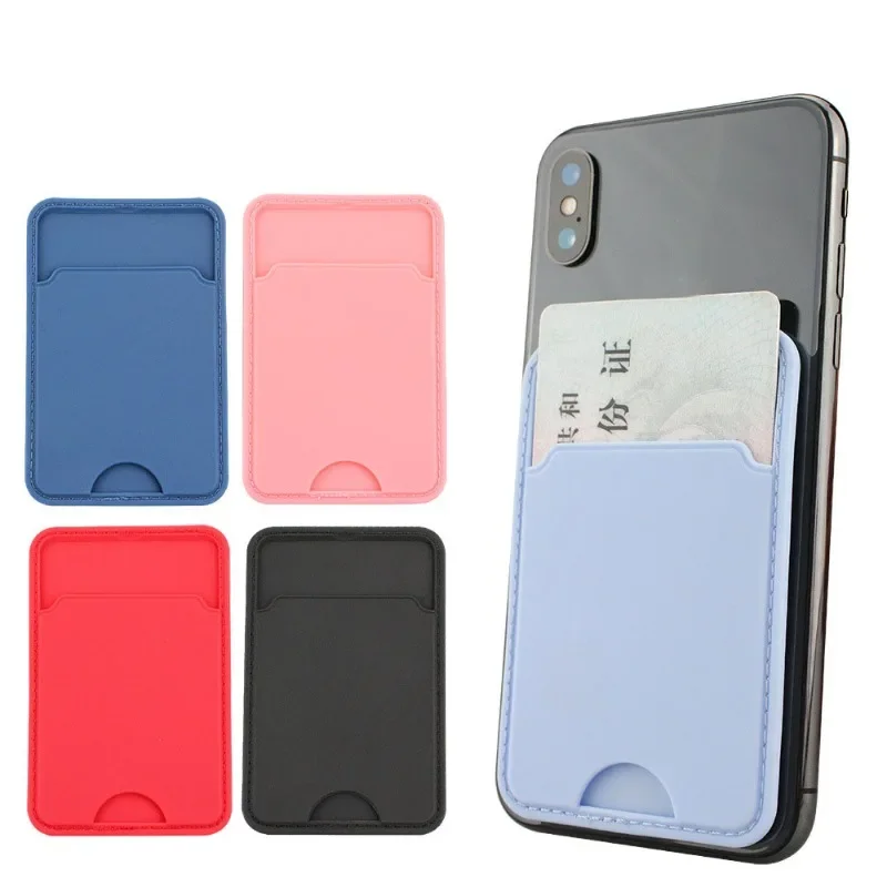

TPU Unisex Business Credit Pocket Case Adhesive Mobile Phone Back Slot ID Bank Card Phone Pouch Paste Sticker Card Holder Bag