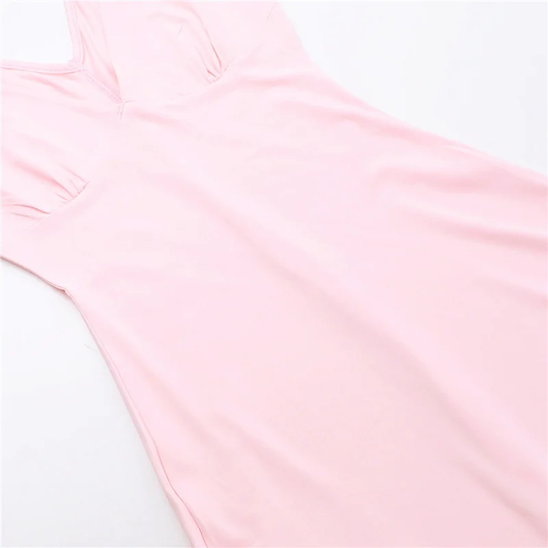 NIEUW-Dames V-hals Mouwloos Mesh Ruche Zoom Bodycon Maxi Casual Backless Cocktailpartyjurk met hoge split