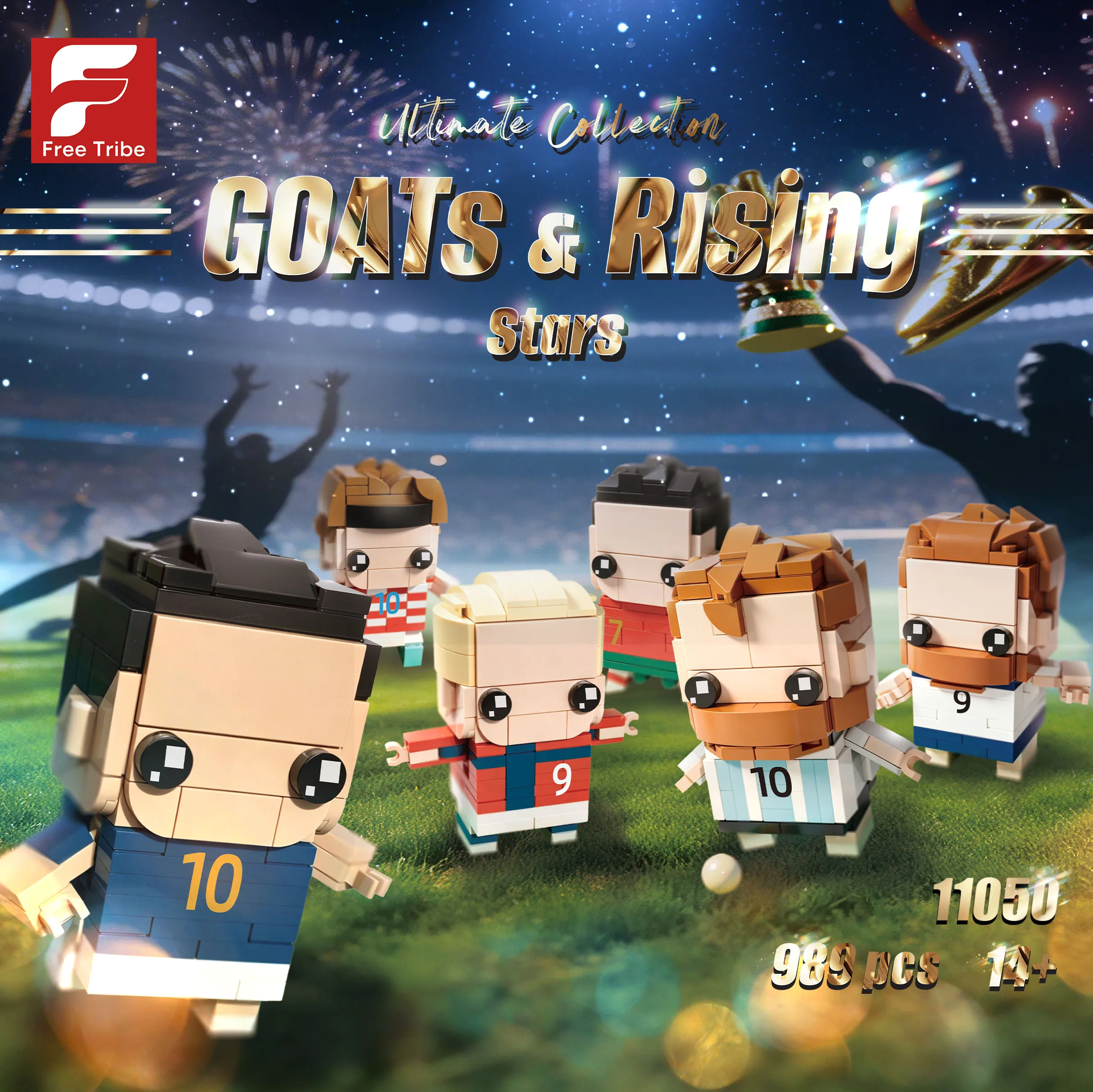 

Football Star Figures Building Blocks Set, 6PCSset Compatible with lego Soccer Players Mini Models, 989PCS, Collectible Gift Toy