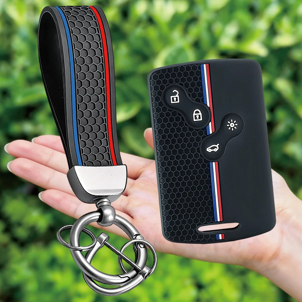 Keychain for Renault Duster Kaptur Clio Captur Logan Megane 2 3 Laguna Fluence Zoe Koleos Scenic Silicone Car Key Cover Case