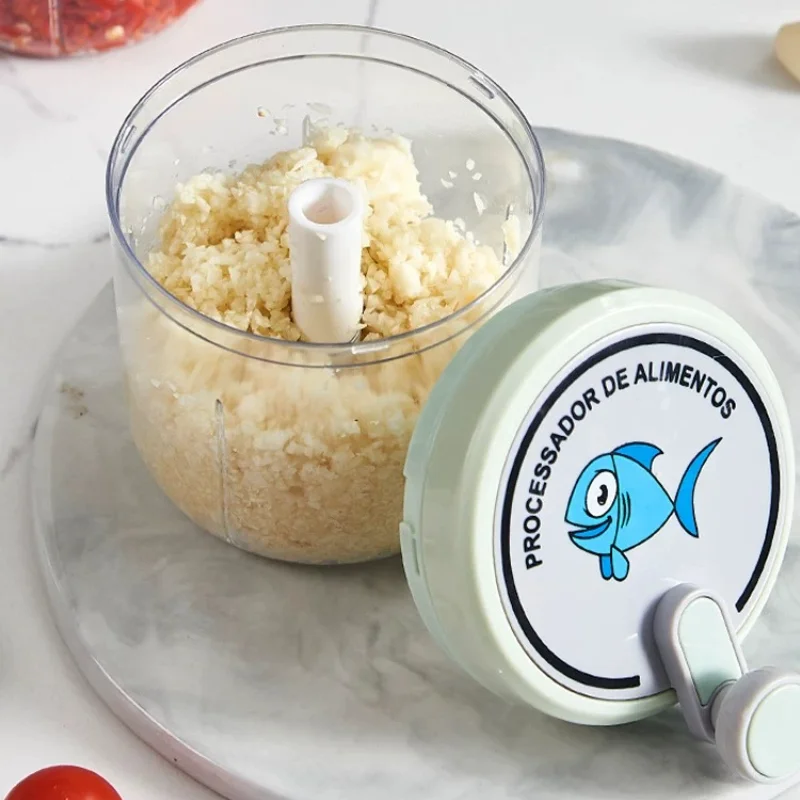 Household Manual Garlic Puree Grinder Kitchen Rotating Garlic Press Manual Garlic Squeezer