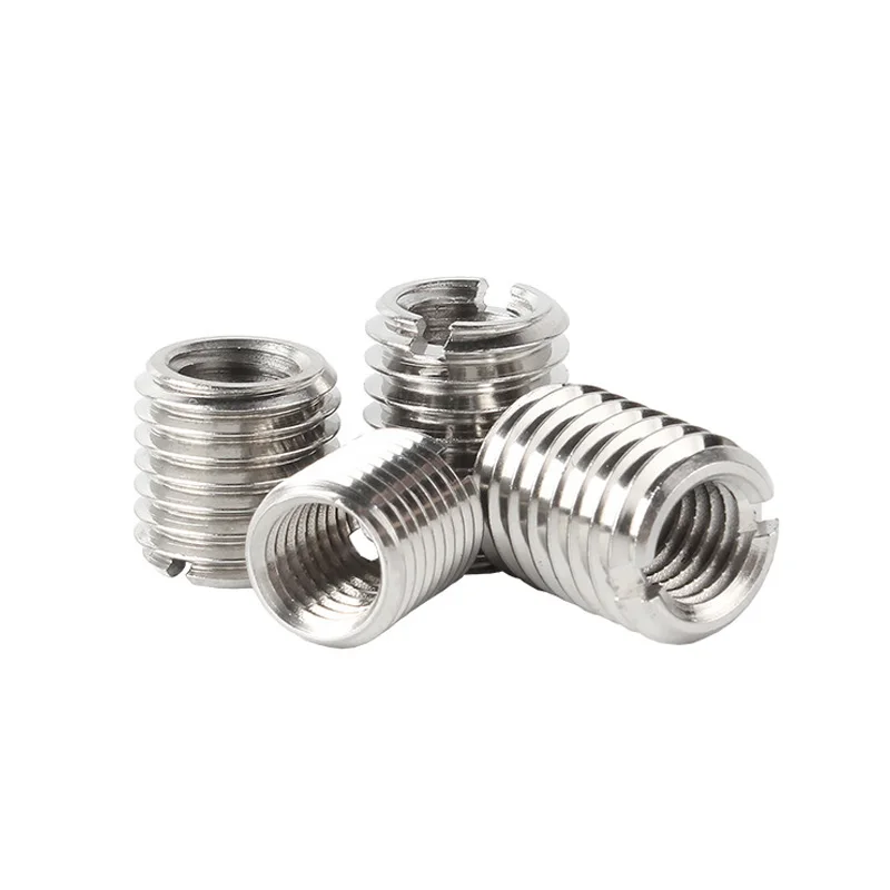 10PCS M2-M16Stainless Steel 304 Inside Outside Thread Slotted Adapter Screw Wire Thread Insert Sleeve Conversion Nut Coupler