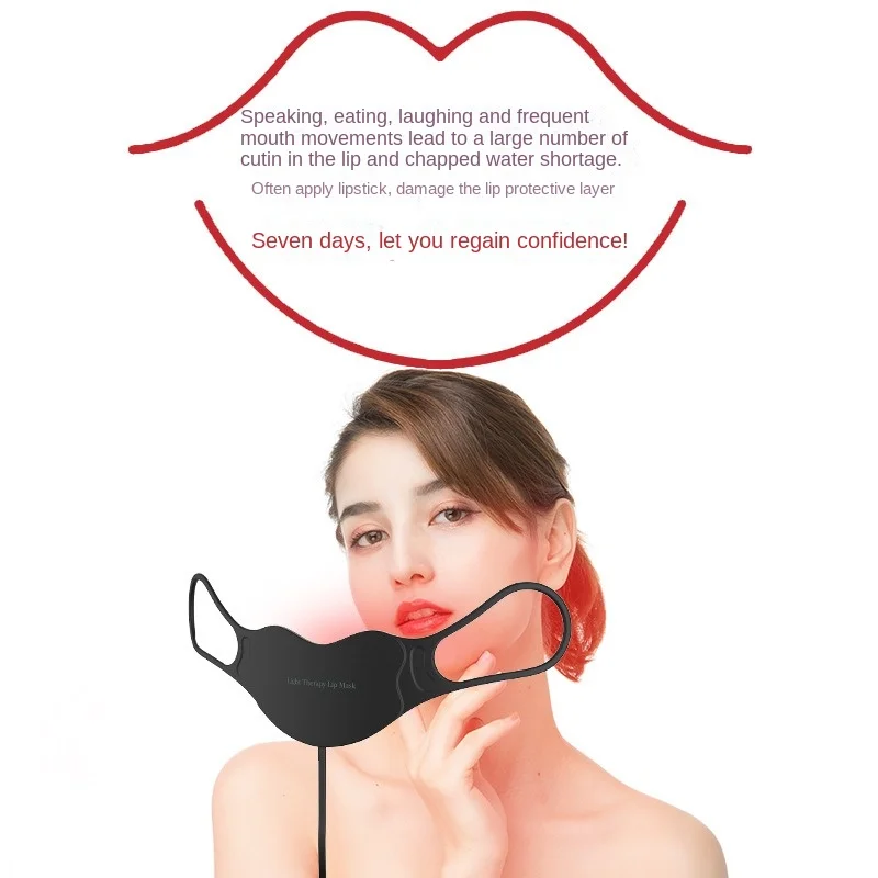 Photon Lip Beautifying Instrument Household Mask Type Infrared LED Electric Silicone Lip Beautifying Instrument Fade Lip Lines