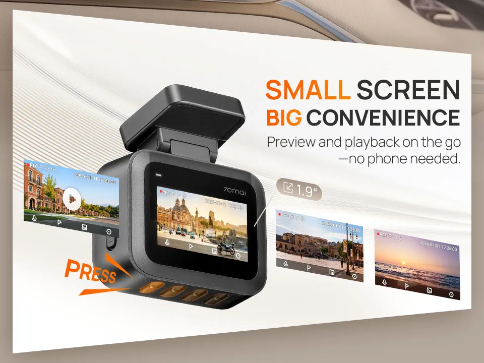 Globale Version 70mai Dashcam A800Nano 4K Bild Frontkamera HDR Wi-Fi GPS ADAS 24H Parkmodus 70mai A800 Nano Echte 4K Auto-DVR – Detail 4