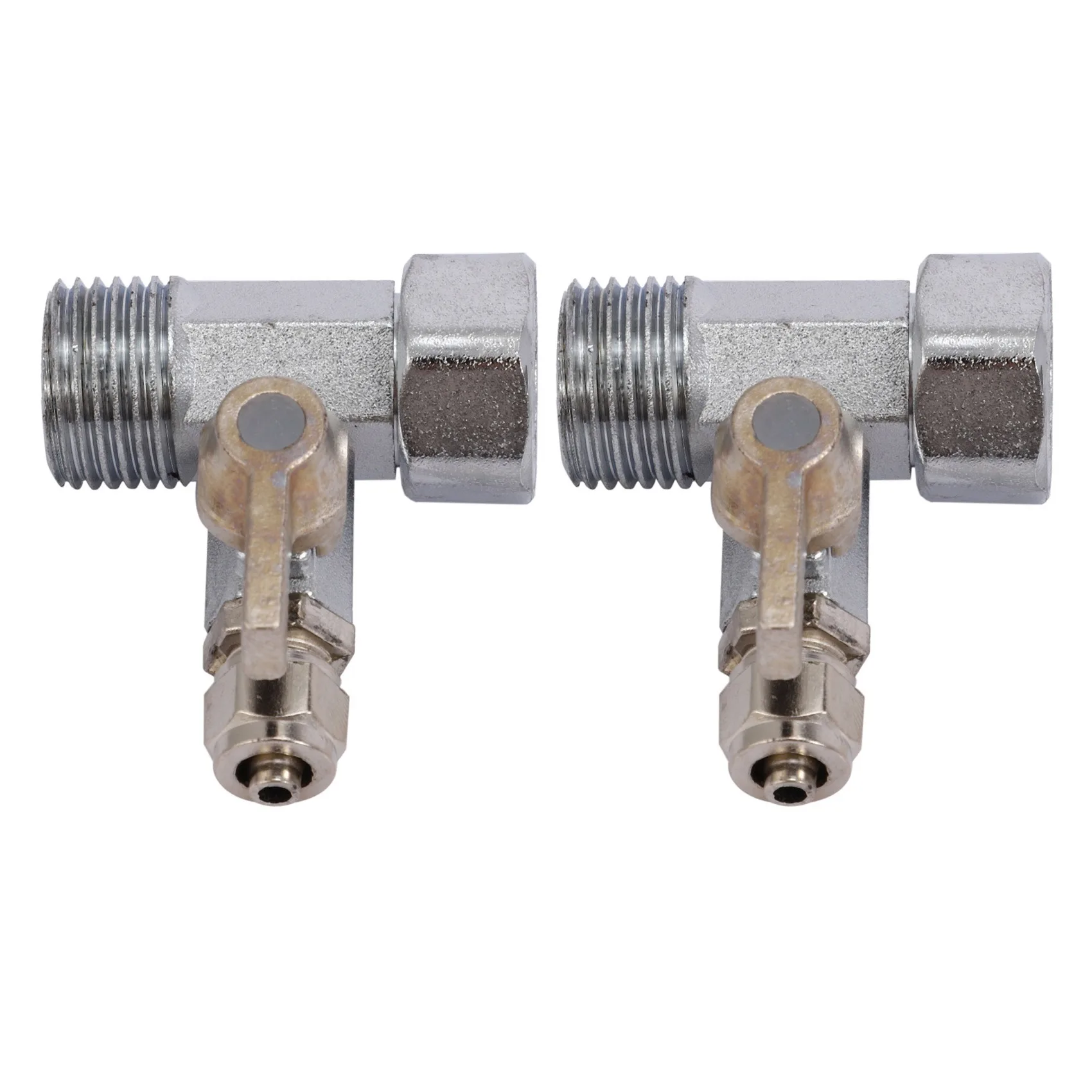 

2X Feed Water Adapter 1/2 inch to 1/4 inch Ball Valve Faucet Tap Feed Reverse Osmosis Silver