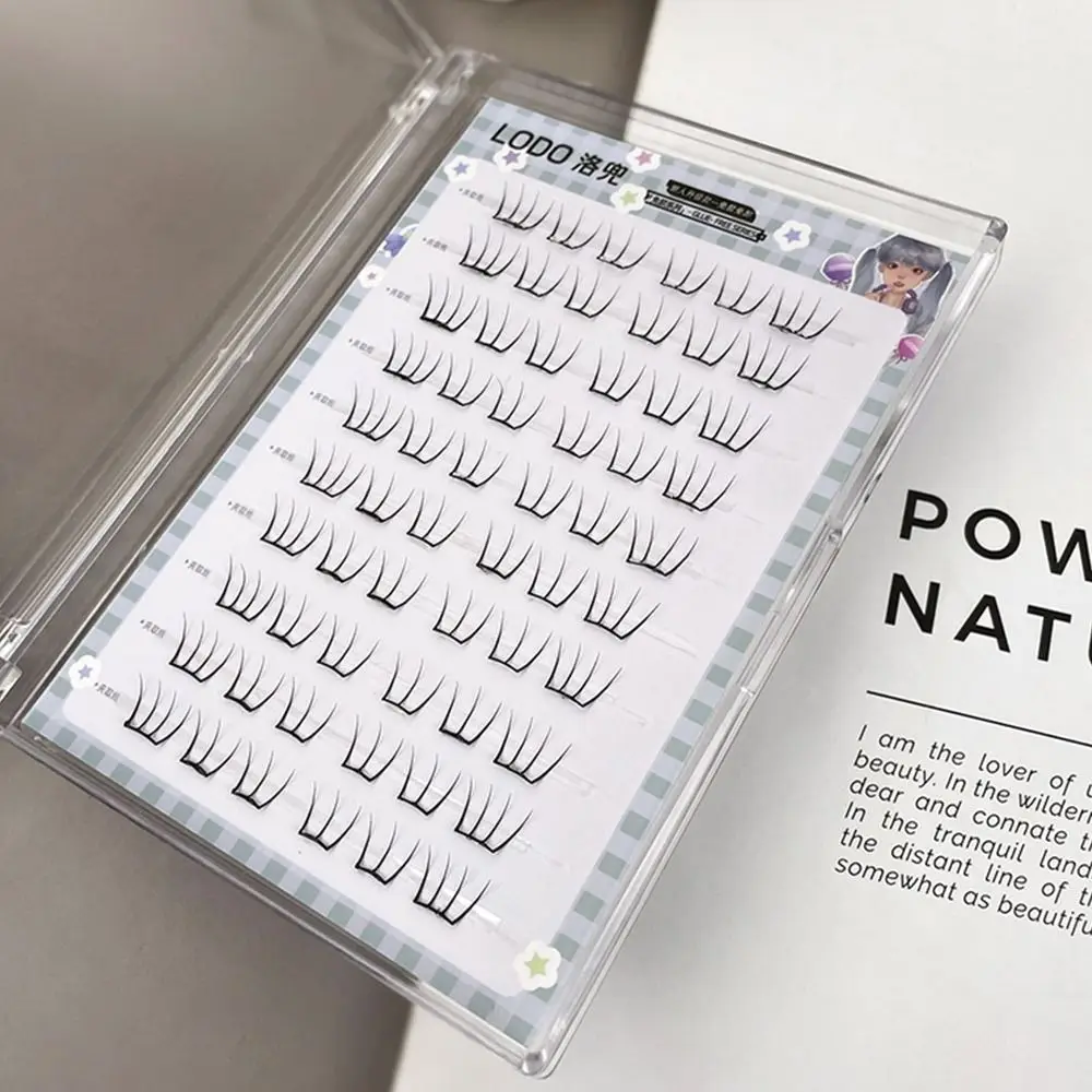 Pestañas en racimo sin pegamento, 60 uds., extensiones de pestañas individuales autoadhesivas, estilo Anime, fáciles de aplicar, bricolaje en casa