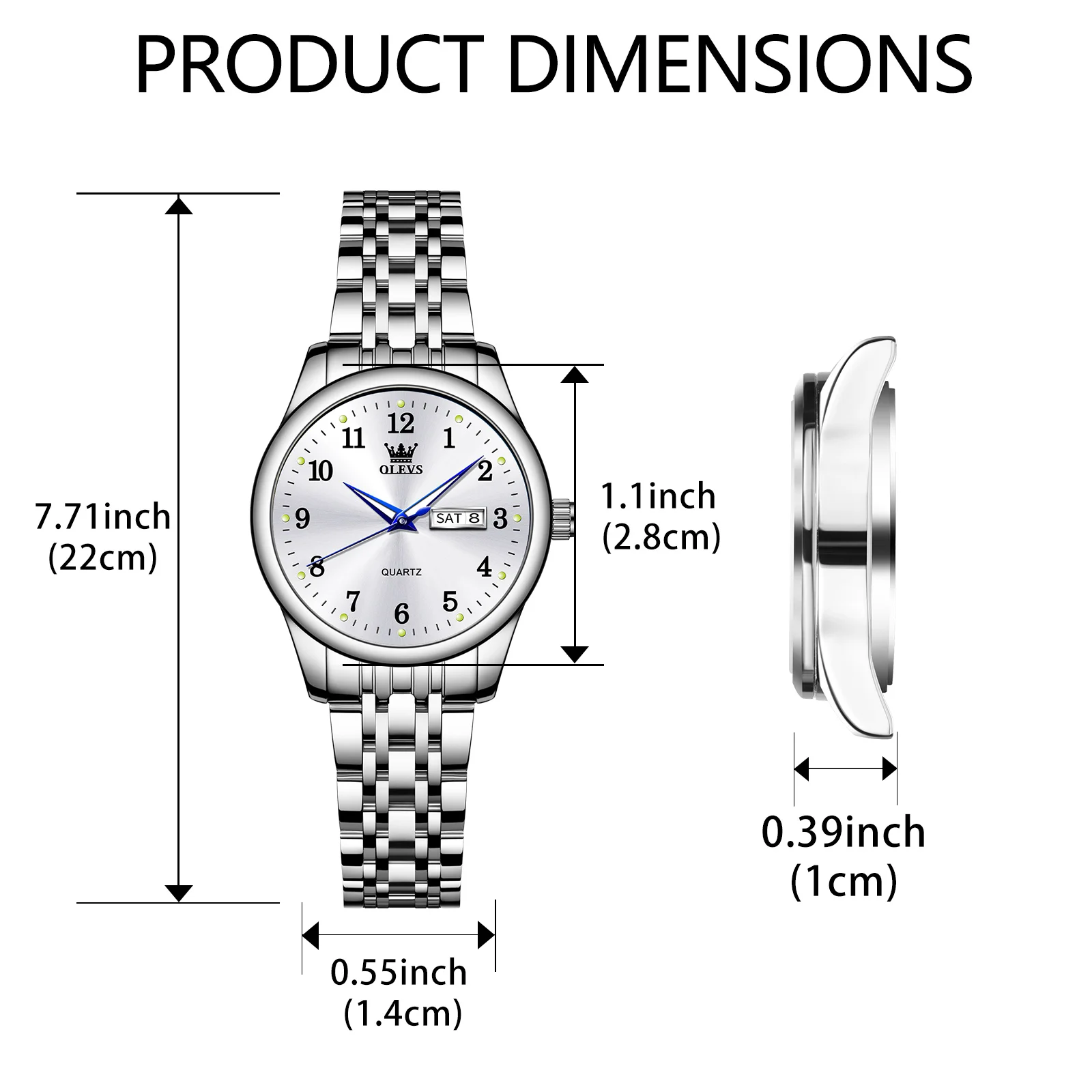 OLEVS Original Waterproof Calendar Stainless Steel Women\'s Watches Fashion Trend Luxury Elegant Casual Simple Quartz Women Watch