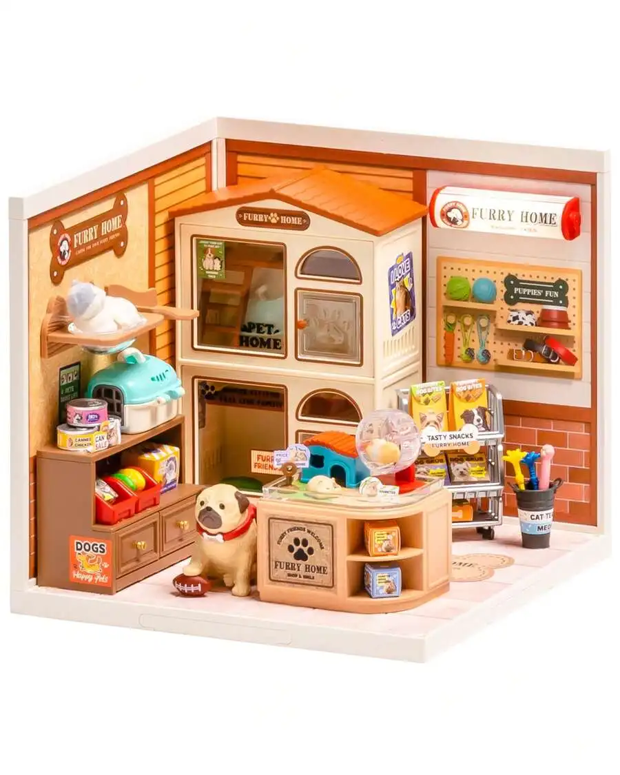 3D Puzzle Sweetheart Beauty Shop DIY Mini House Set – Super Creative Series, With USB-C Lighting, Building Toy Kit, Home & Deskt
