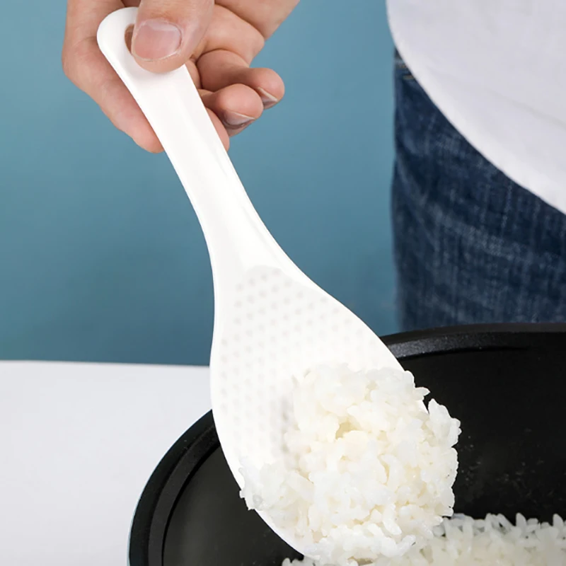 Rice Scoop Stand-up Non-stick Rice Spoon Plastic Rice Cooker Spoon PP Rice Shovel Cooking Spoon Ladle Kitchen Utensils【Homeclub】