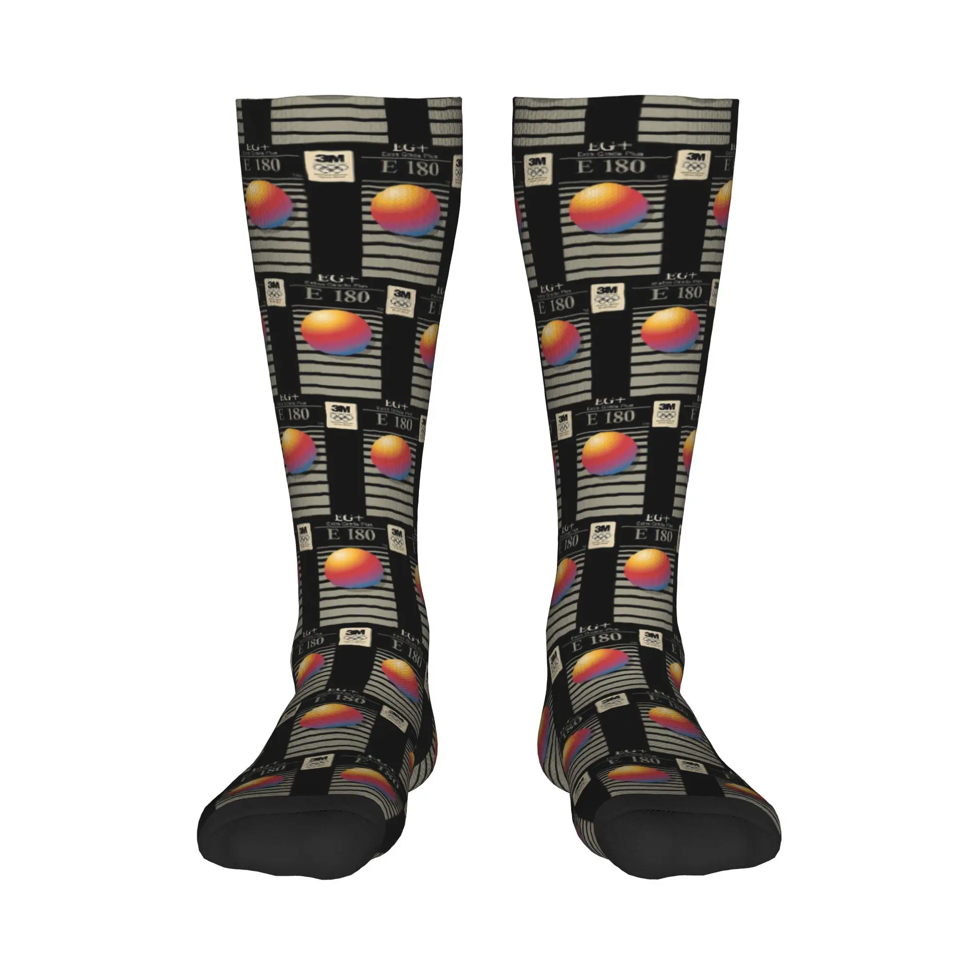 

Всесезонные чулки для экипажа VHS Scotch E180, носки в стиле Харадзюку, забавные длинные носки в стиле хип-хоп, аксессуары для мужчин и женщин, рождественские подарки