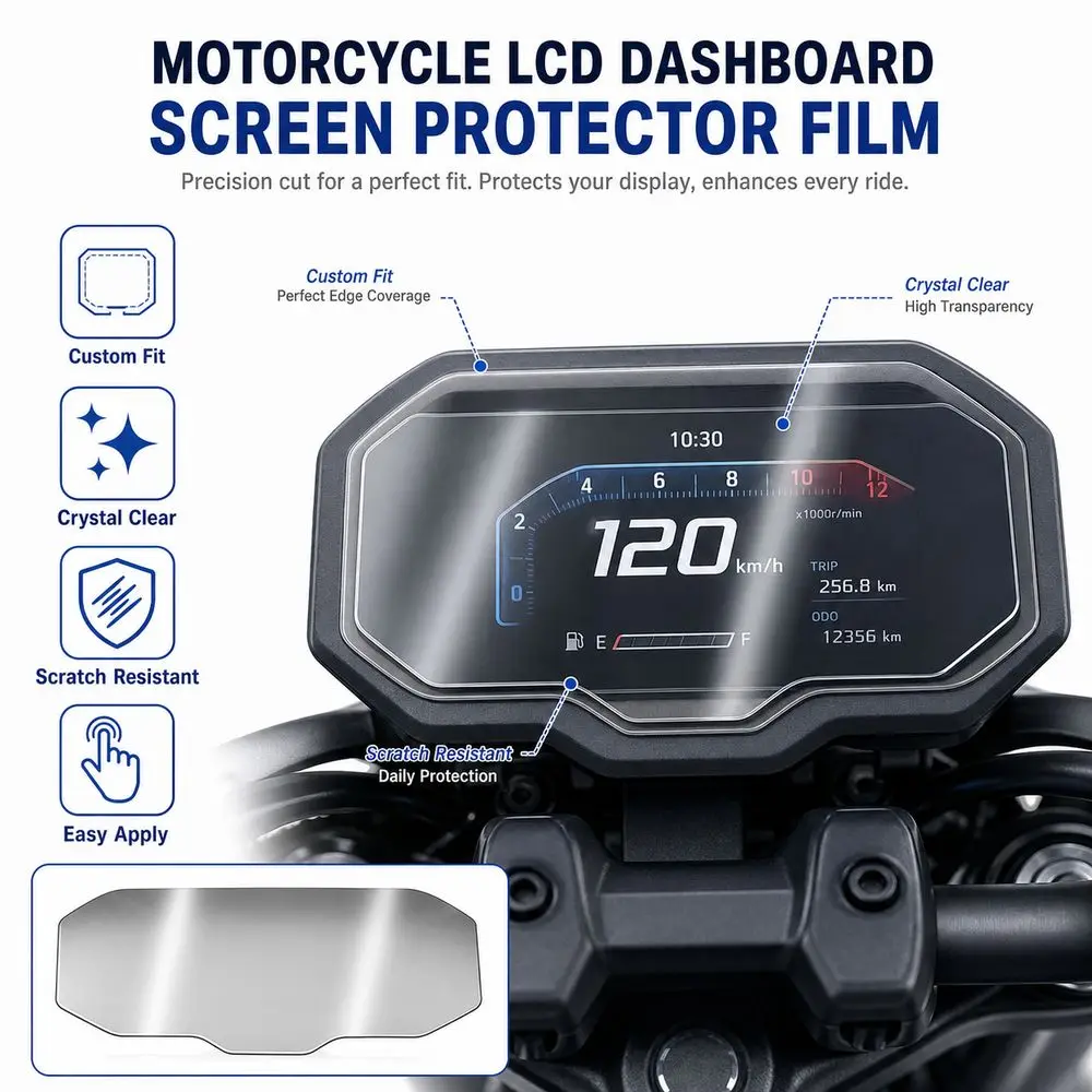 Scratch Resistant Dashboard Screen Protector Precision Cut Wear Resistant Instrument Cluster Protector for AEROX V3 Motorcycle