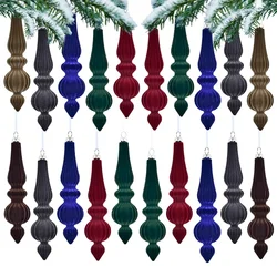 6pcs/box Xmas Tree Pendants Velvet Gourd Hanging Window Scene Set Home Decor Christmas Tree Hanging Pendant Noel Natale