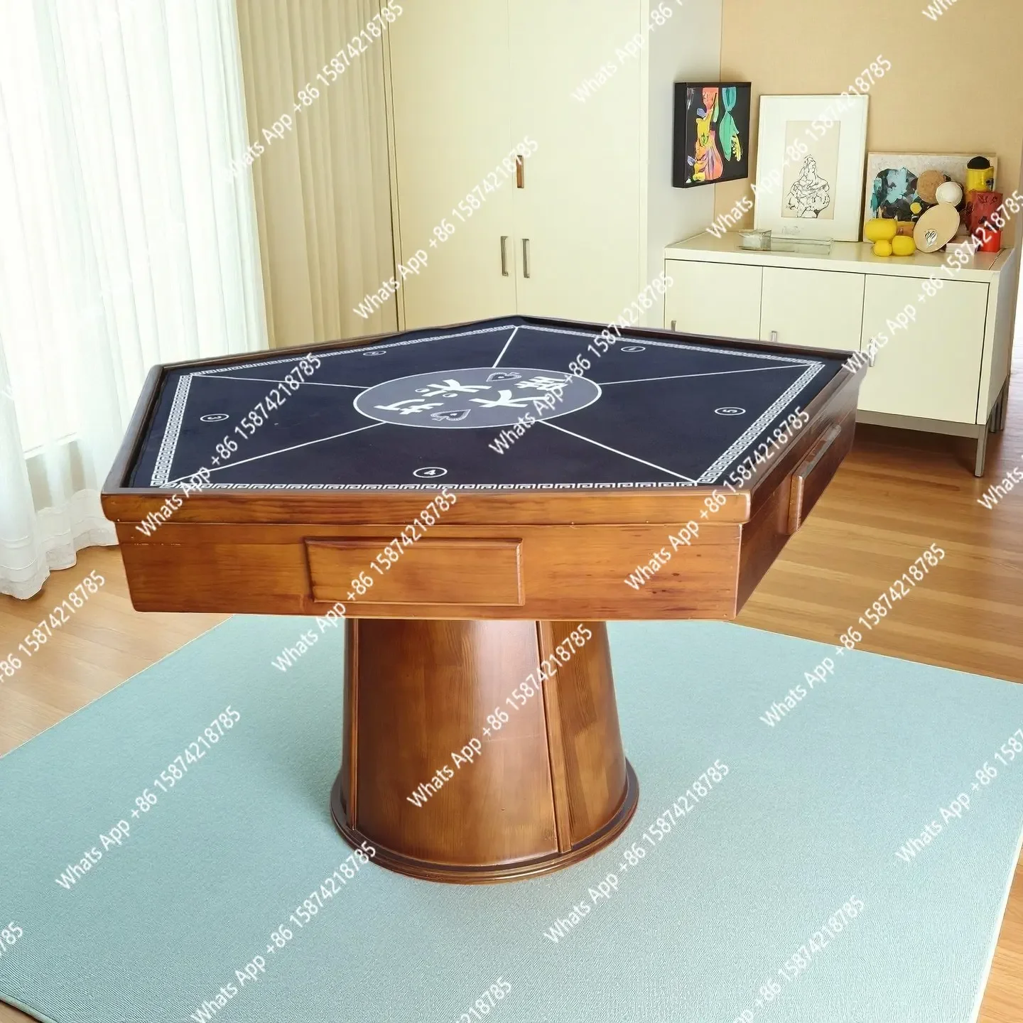 N68 Texas Hold'em table high-end five-sided and six-sided table with enough eggs, round card royalist Dou Dizhu table