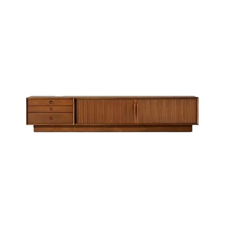 French Retro Storage Cabinet American Ash Wood Small Apartment TV Cabinet Side Cabinet Antique Household Solid Wood Locker