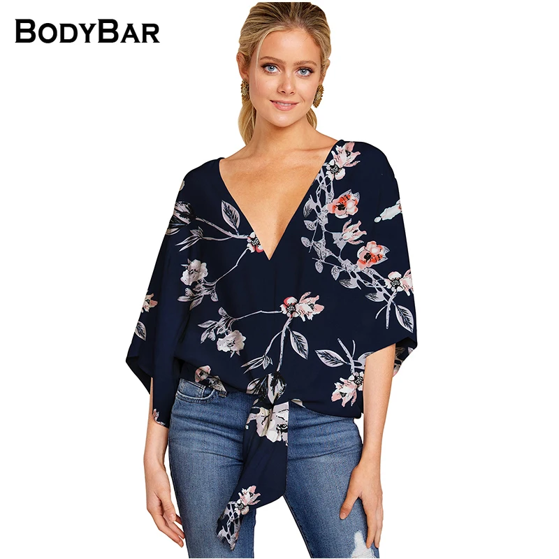 

Flower Printed Tops For Women Loose Oversize Short Sleeve Blusas Bohemian Style V Neck Knotted 5XL Spring Summer Beach Blouses