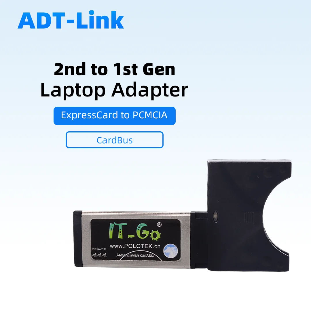 ExpressCard 34 to PCMCIA CardBus Adapter, Compatible ExpressCard 54 Support PC Card Type I II 32/16 Bit Hot Plug Play for Laptop