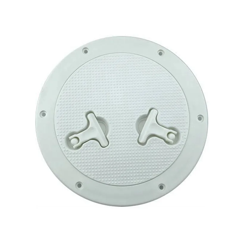 Round Inspection Hatch Cover 8 Inch White ABS Hatch Cover Twist Screw Out Deck for Boat Yacht Marine Access Hatch Cover