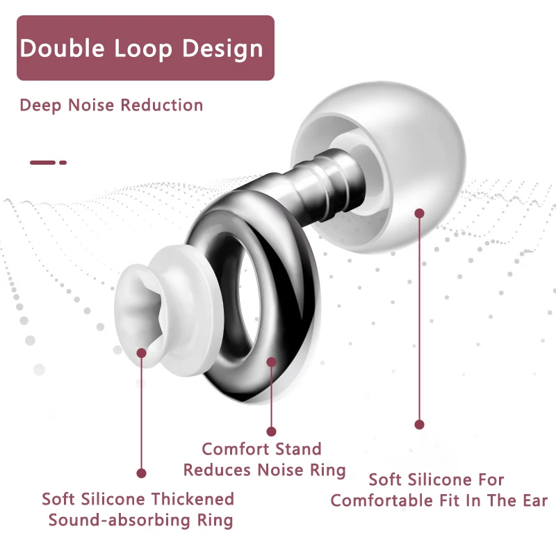 Silicone Earplugs for Swimming Sleep Noise Cancel Noise Reduction-Soundproof Reduce Disturbances -Quality loop Earplugs Supplies