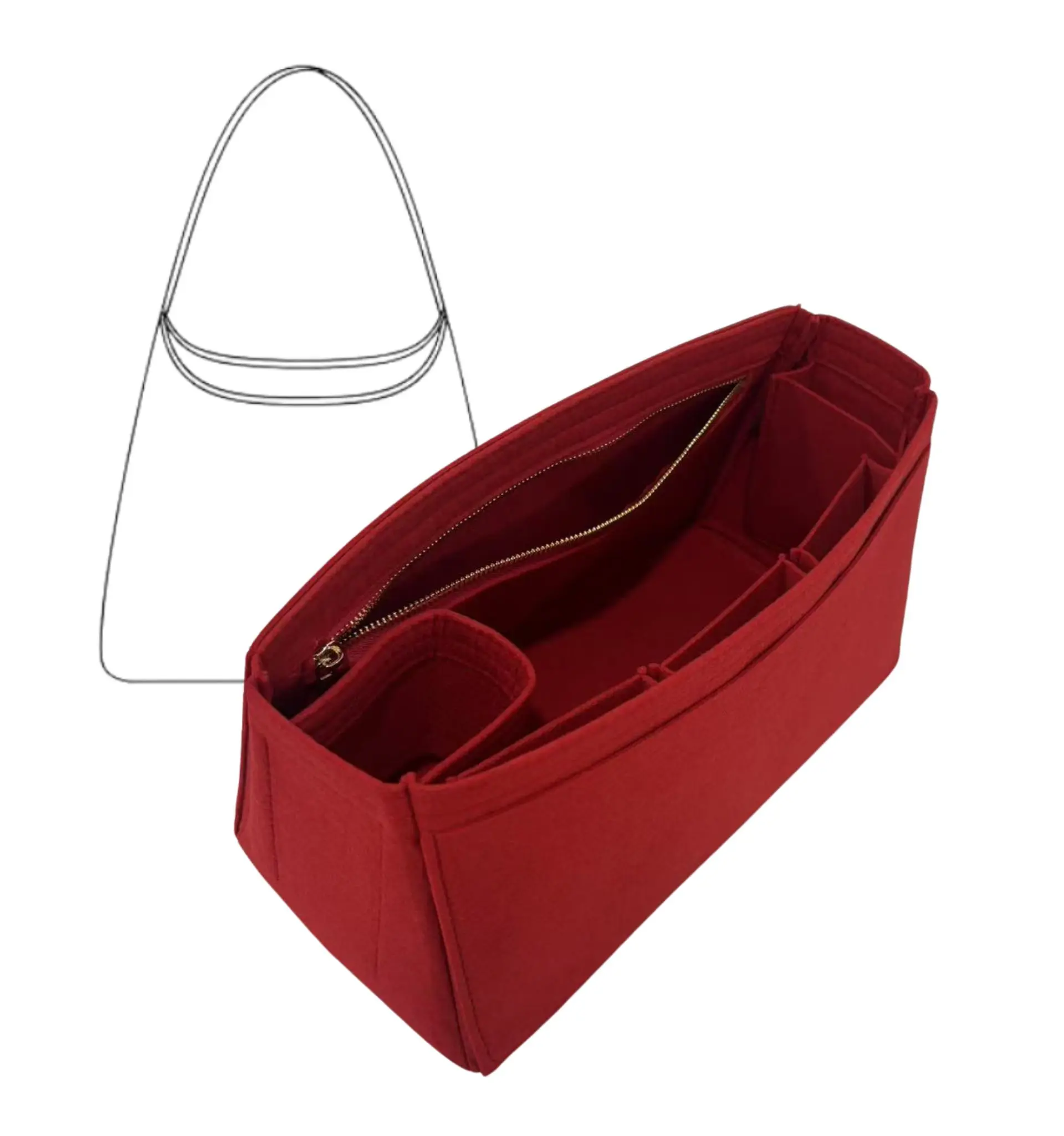 

Handbag Organizer Insert For Goyard Hobo Handbag Premium Felt Inner Bag Travel Portable Shoulder Tote Bags Insert Support Shaper