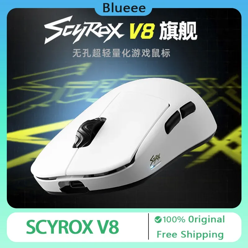 Scyrox V8 Gaming Mouse Tri Mode Wireless Customized LightWeight Low Latency Pixart3950 8K E-Sports Mouse Gamer Accessories