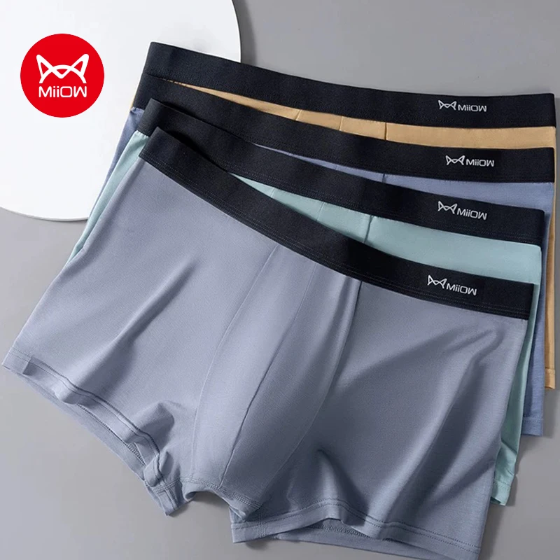 

MiiOW 3Pcs Breathable Modal Men Underwear Boxers Graphene Antibacterial Men's Panties Man Underpants Softness Mens Boxers Briefs