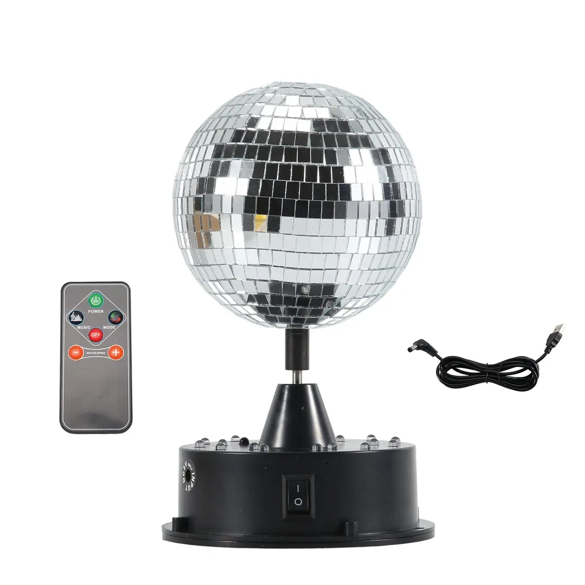 Fits for Rotating 5in Disco Ball Party Lights with Remote, 6-12RPM Adjustable Disco Ball,18 LEDs DJ Light,Hanging and Table 2 Us
