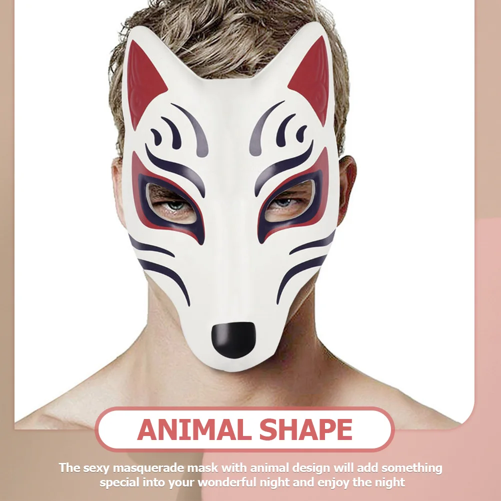 Halloween Masquerade Mask Kitsune Animal Design Cosplay Party Prop Exquisite Japanese Style Comfortable No Itchiness Mysterious