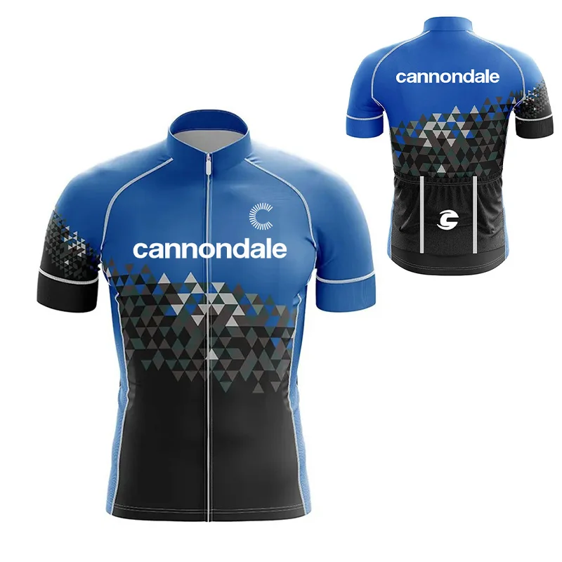 Cannondale short-sleeved cycling jersey, breathable summer mountain bike jersey, men's bicycle bib shorts
