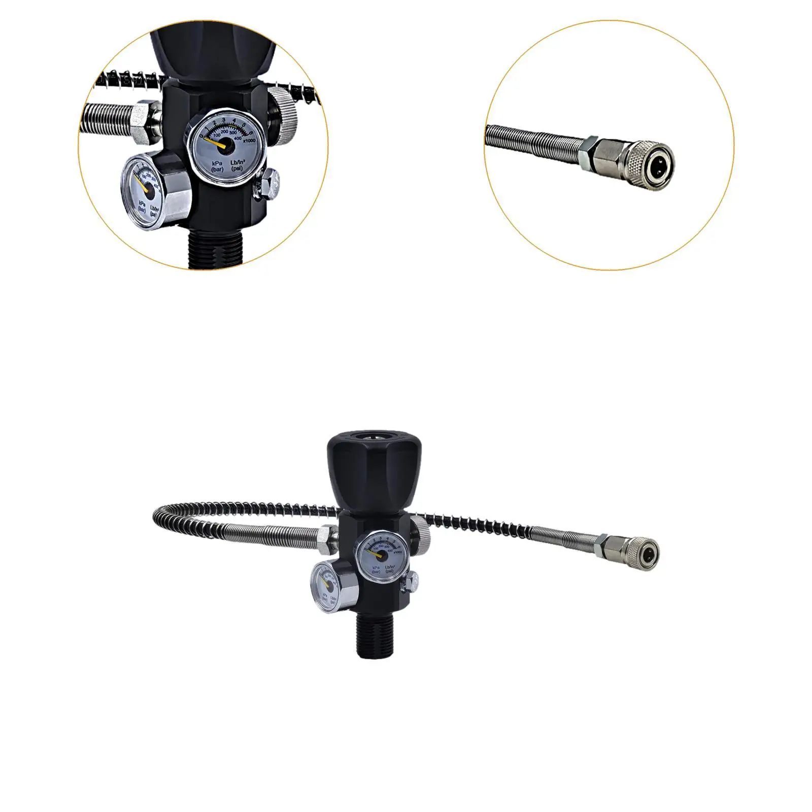 محول محطة تعبئة معدنية صمام قابل للنفخ مع خرطوم الضغط العالي #4