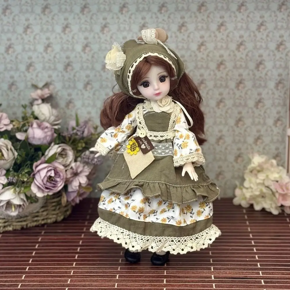 1/6 SD 30cm BJD 인형 의상 포함 긴 머리 하이힐 공주 드레스업 BJD 인형 애니메이션 가발 메이크업 포함